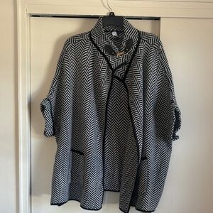 Apt 9 Black and White Herringbone Cardigan